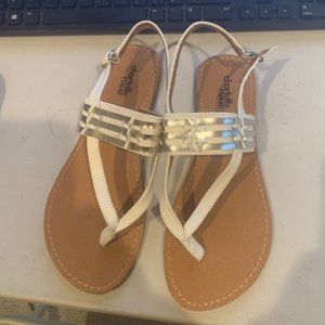 Silver/white strappy Sandals